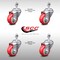 Service Caster 3 Inch SS Red Polyurethane Wheel Swivel 1/2 Inch Threaded Stem Caster Set SCC SCC-SSTS20S314-PPUB-RED-121315-4 - alternate 2